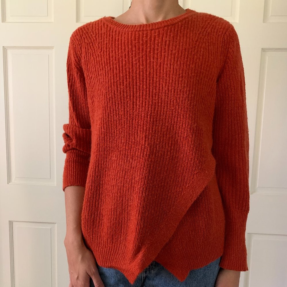 Rust Burnt Orange Banana Republic wool mohair blend crewneck sweater